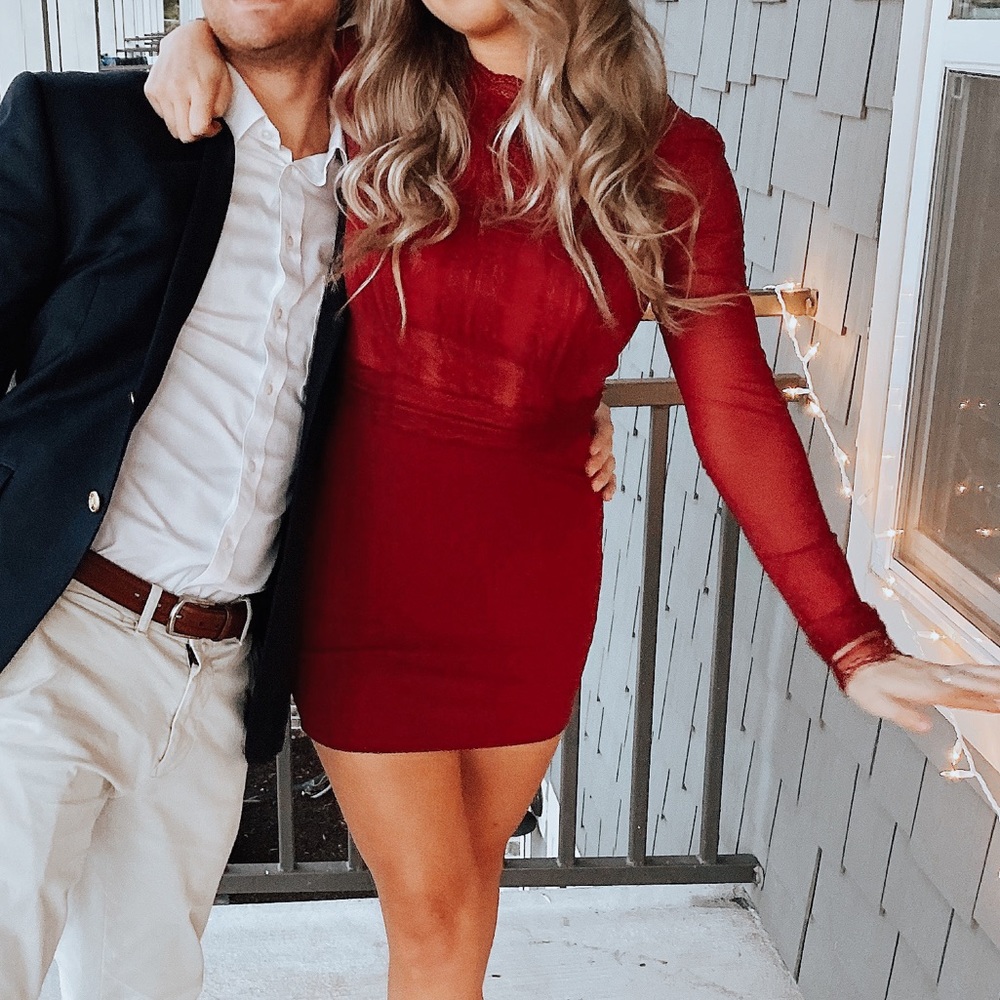 Red short dress